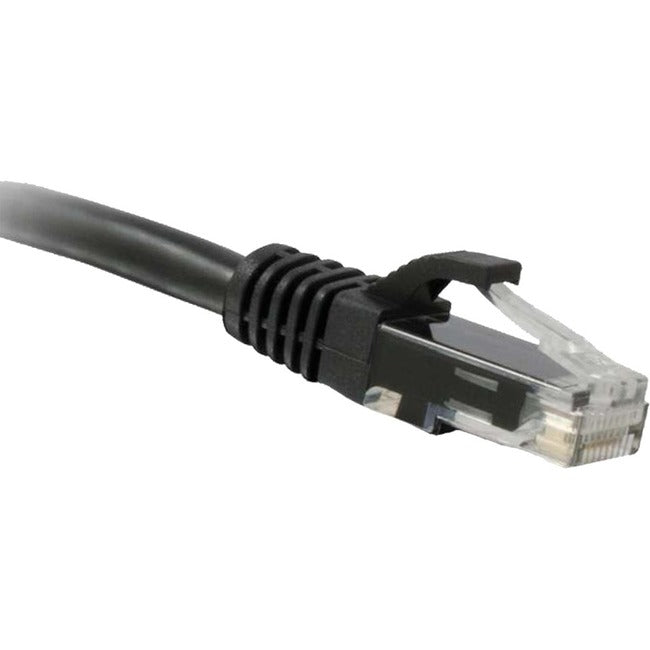 ENET C5E-BK-1-ENC Cat5e Black 1 Foot Patch Cable with Snagless Molded Boot (UTP) High-Quality Network Patch Cable RJ45 to RJ45 1Ft