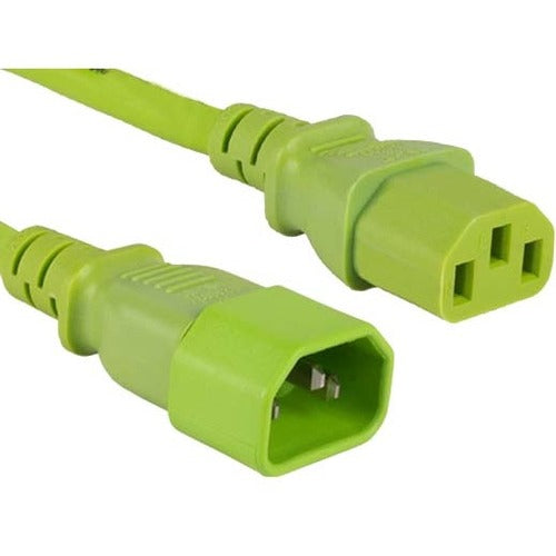 ENET C13C14-GN-10F-ENC C13 to C14 10ft Green Power Extension Cord / Cable 250V 18 AWG 10A NEMA IEC-320 C13 to IEC-320 C14 10'