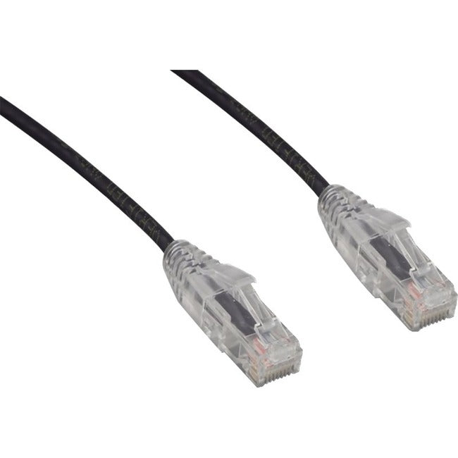 ENET C6-BK-SCB-4-ENC CAT6 Black 4 Foot Slim 28AWG with Clear Snagless Molded Boot (UTP) HQ Network Patch Cable RJ-45