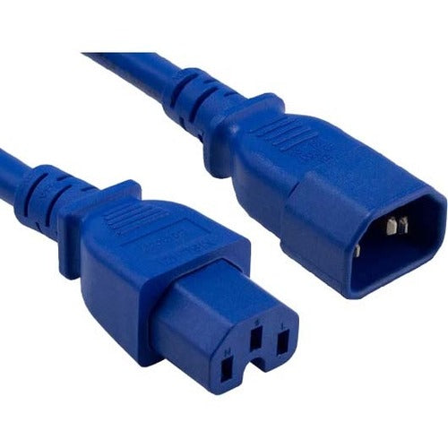 ENET C14C15-BL-8F-ENC C14 to C15 8ft Blue Power Extension Cord 14 AWG 15A NEMA IEC-320 C14 to NEMA IEC-320 C15 Blue 8'