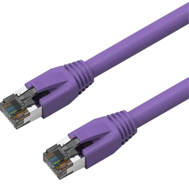 Axiom C8SBSFTP-P10-AX 10FT CAT8 2000mhz S/FTP Shielded Patch Cable Snagless Boot (Purple)