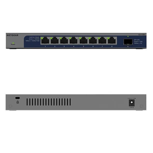 NETGEAR GS108X 8-Port Gigabit Ethernet Unmanaged Switch with 1 dedicated 10G SFP+ Port
